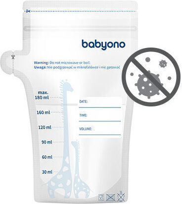 Babyono Σακουλάκια Αποθήκευσης Μητρικού Γάλακτος 180ml 30τμχ