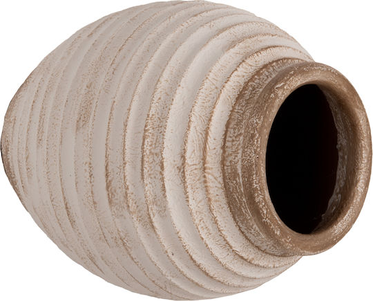 HomeMarkt Διακοσμητικό Βάζο Πήλινο Pydna Μπεζ Φ28xΥ35cm