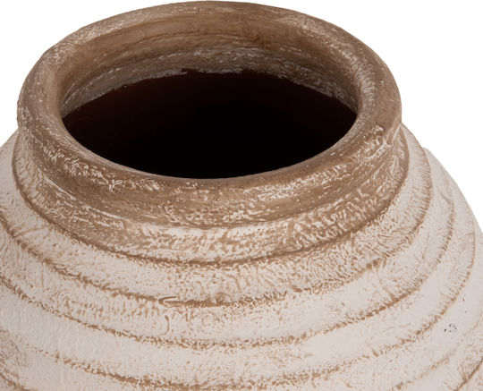 HomeMarkt Διακοσμητικό Βάζο Πήλινο Pydna Μπεζ Φ28xΥ35cm