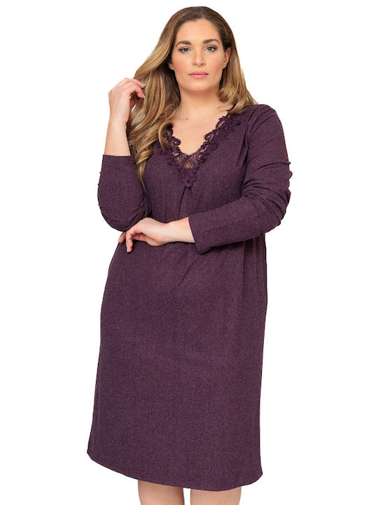 Angel's Secret Winter Women's Nightdress Purple