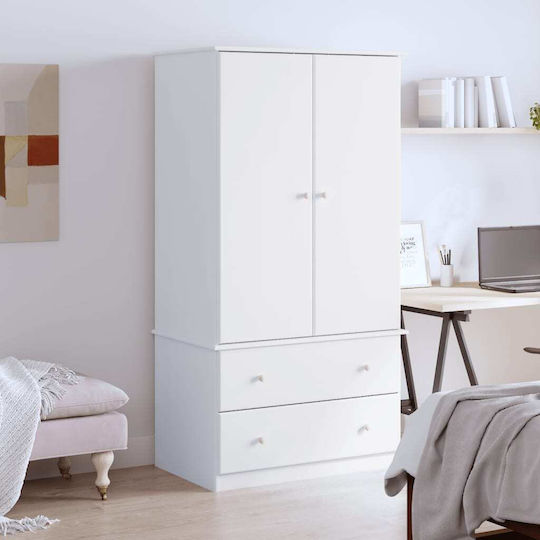 Doppeltür Kleiderschrank White 90x55x170cm