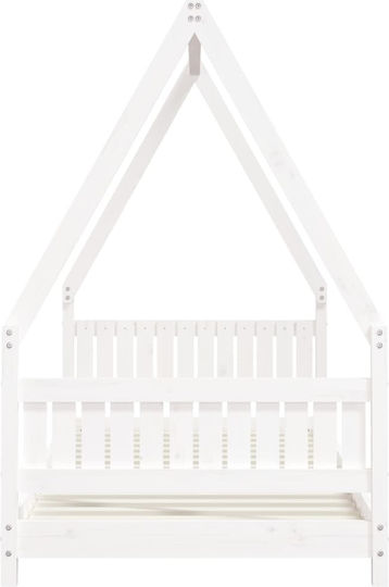 Kids Bed Single White for Mattress 90x200cm
