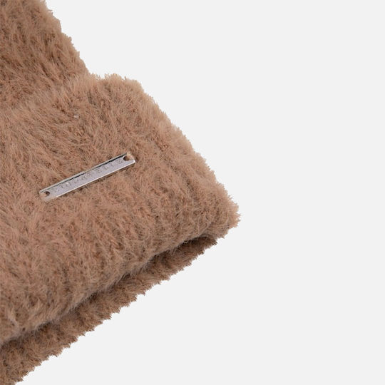 Knitted Beanie Cap Brown