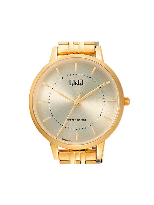 Q&Q Watch with Gold Metal Bracelet