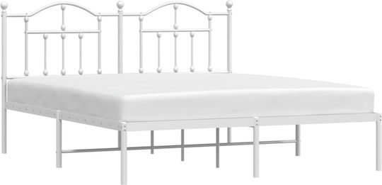 Bett Übergröße Metall White mit Latten für Matratze 160x200cm