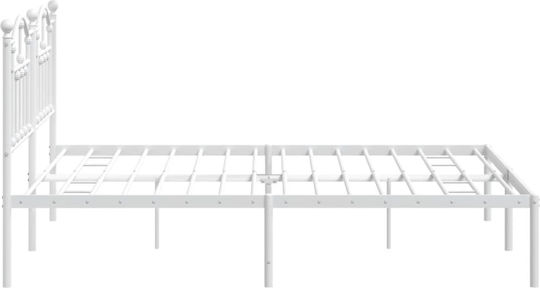 Bett Übergröße Metall White mit Latten für Matratze 160x200cm