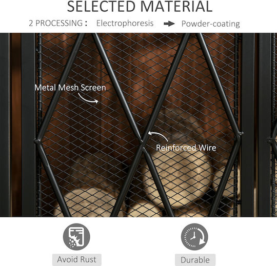 HomCom Metallic Fireplace Screen with 3 Panels 120x79cm Black