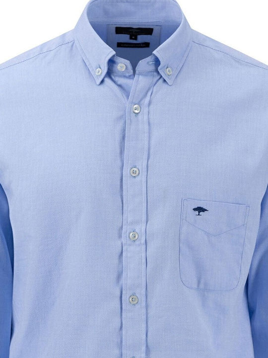 Fynch Hatton Men's Shirt Long Sleeve Cotton Light Blue