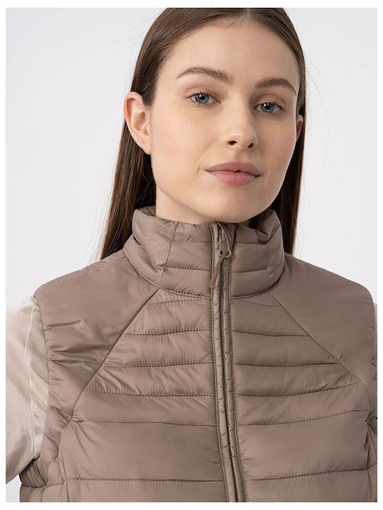 Kurz Damen Ärmellos Puffer Jacke für Winter Coffee.