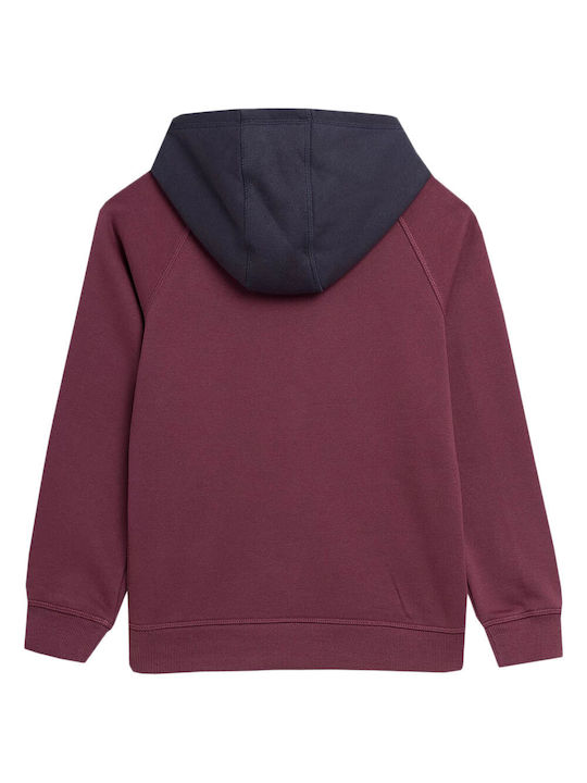 4F Kids Sweatshirt with Hood Burgundy