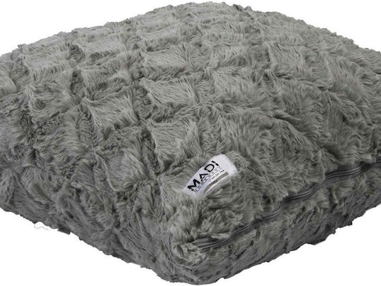 Madi Oblong Decorative Pillow Case with Furry Gray Fabric 50x50cm