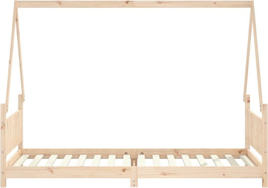 Kinderbett Einzeln Beige für Matratze 90x200cm