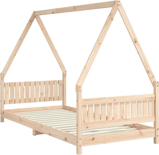 Kinderbett Einzeln Beige für Matratze 90x200cm