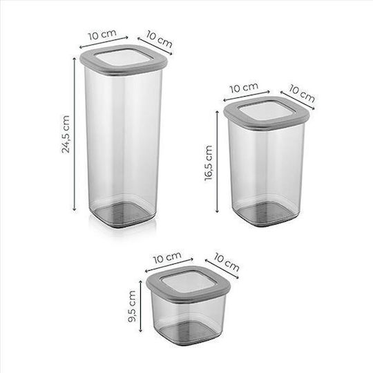 Pai Set 9Stücke Lebensmittelgläser Allgemeine Verwendung mit luftdichtem Kunststoffdeckel Transparent 550ml