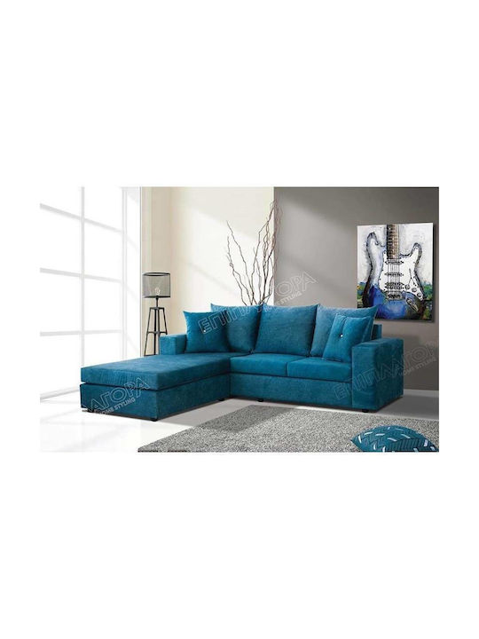 Стилен Ъглов Диван с Ляв Ъгъл Петролен 220x190x80см