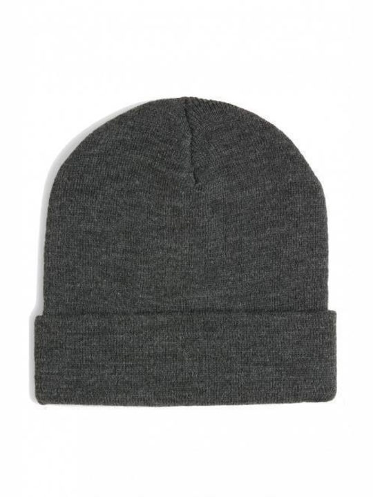 Beanie Unisex Σκούφος Πλεκτός σε Γκρι χρώμα