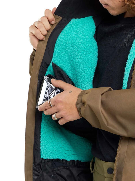 Volcom Ravraah G0652412-WTR Ανδρικό Μπουφάν για Σκι & Snowboard Χακί