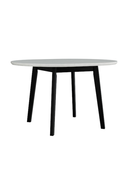 Anslo Iv Round Table Kitchen Extendable Wooden Leuko-Mauro 100x100x75cm