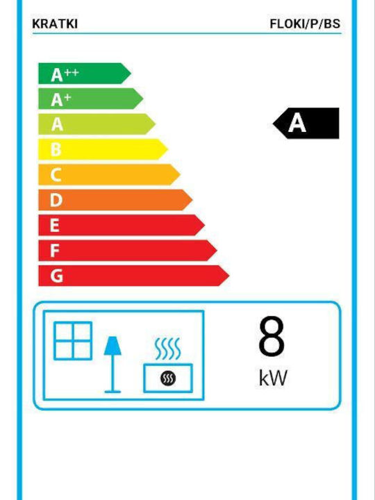 Kratki Kaminofen Holz Warmluft 8kW Rechte Ecke mit einer zu öffnenden Tür Geschlossenes Ausdehnungsgefäß
