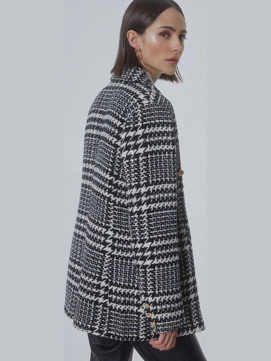 BSB Women's Double Breasted Blazer Gray