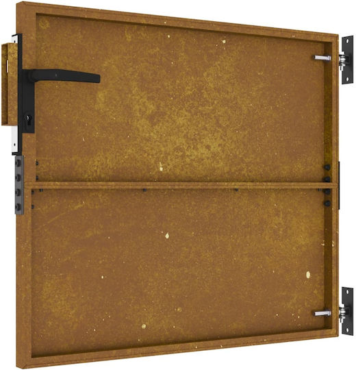 vidaXL Metal Fence Gate in Brown Color 85x75cm