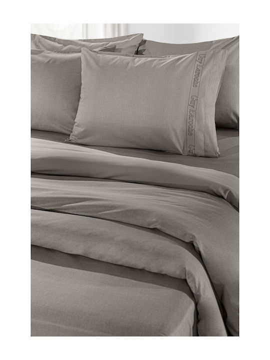 Guy Laroche Sheet for Single Bed 170x270cm. Color Plus Dark Wenge