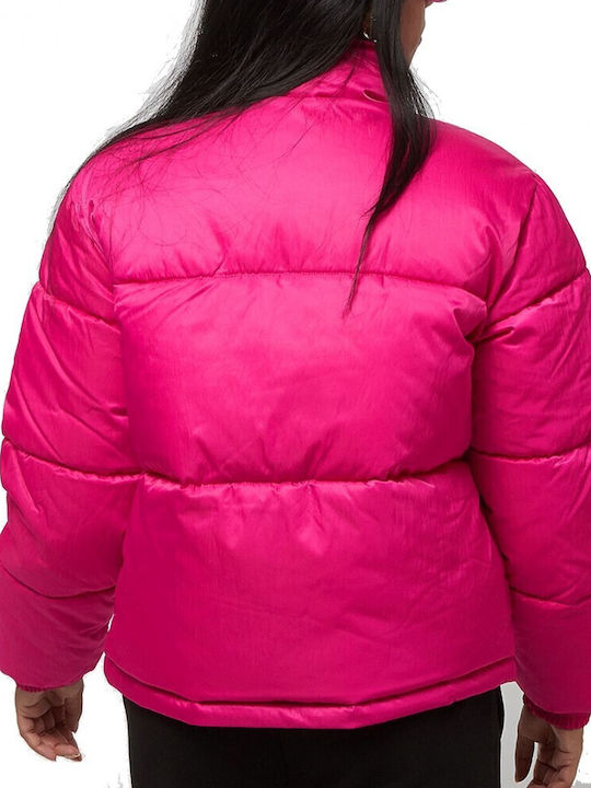 Karl Kani Women's Short Puffer Jacket for Winter Pink