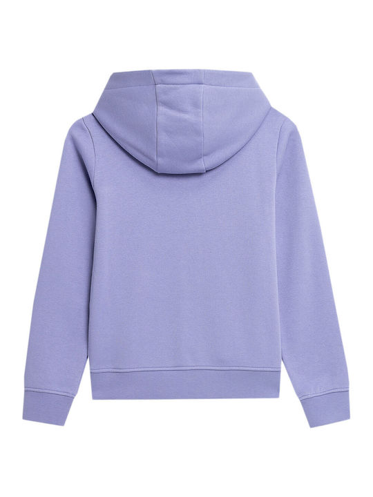 4F Cardigan pentru copii din material frotirat cu glugă Purple