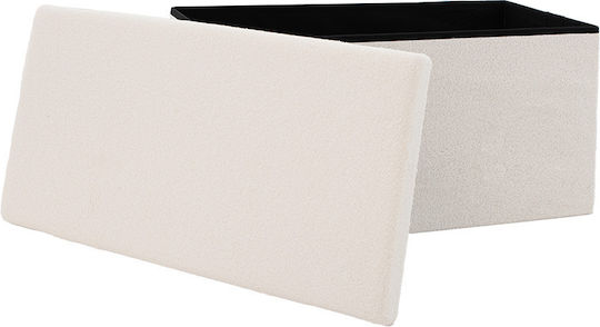 Taburet Cu Spațiu De Depozitare Tapițat Cu Țesătură Forward Ecru 76.5x38x37.5cm