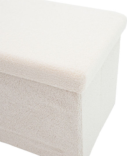 Taburet Cu Spațiu De Depozitare Tapițat Cu Țesătură Forward Ecru 76.5x38x37.5cm