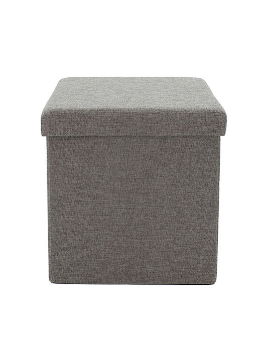 Stool For Living Room Upholstered with Fabric Crystal Gray 38x38x38cm