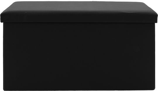 Taburet Cu Spațiu De Depozitare Tapițat Cu Piele Sintetică Cooperation Negru 76x38x38cm