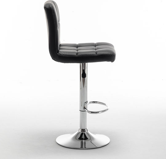 Din Bar Stool with Backrest & Adjustable Height Black 44x50x92cm
