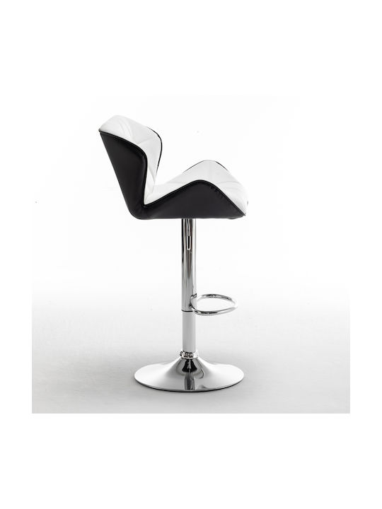 Drash Bar Stool with Backrest & Adjustable Height White 54x52x109cm