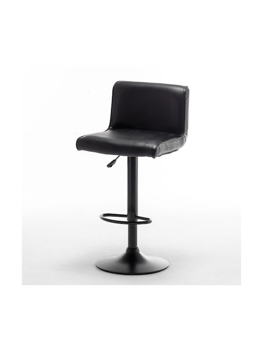 Bar Stool Armor with Backrest & Adjustable Height Black 45x48x86-107cm