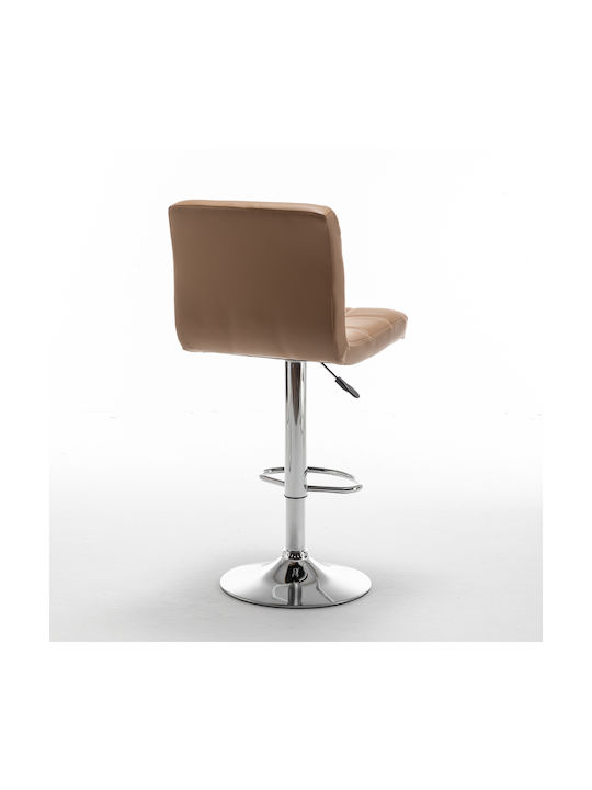 Bar Stool Din with Backrest & Adjustable Height Brown 44x50x92-113cm