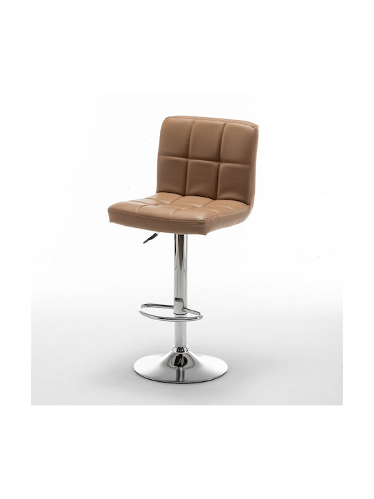 Bar Stool Din with Backrest & Adjustable Height Brown 44x50x92-113cm