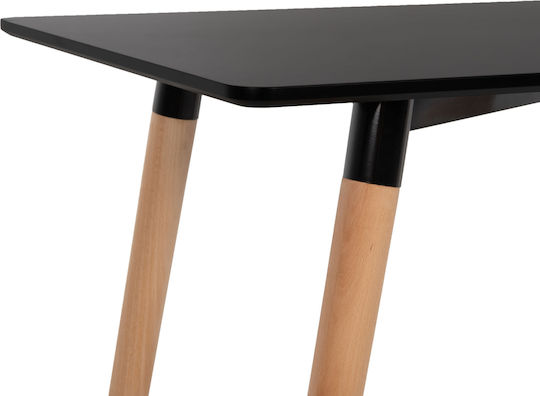 Minimal Tisch Küche Holz Schwarz 104x47x74cm