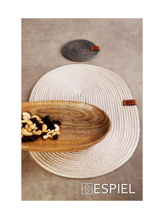 Espiel Round Fabric Gray Coasters 12cm 6pcs