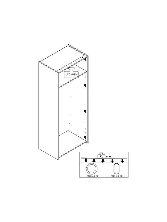 Double Door Wardrobe Hana 80x52x205cm