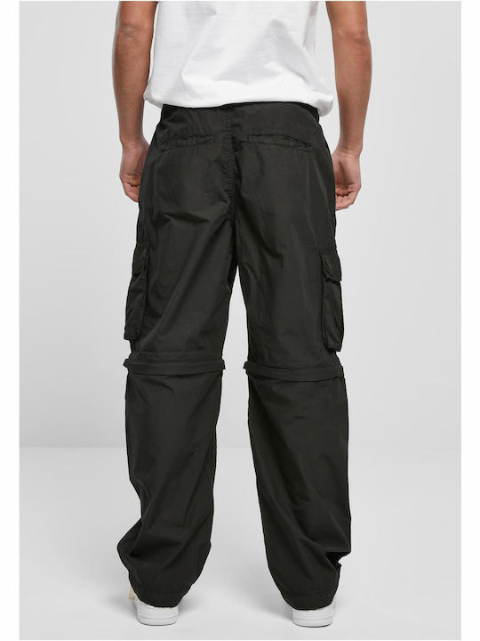 Zip Away Cargo Sweatpants with Elastic Black