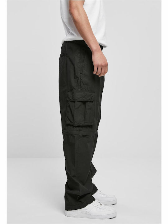 Zip Away Cargo Sweatpants with Elastic Black