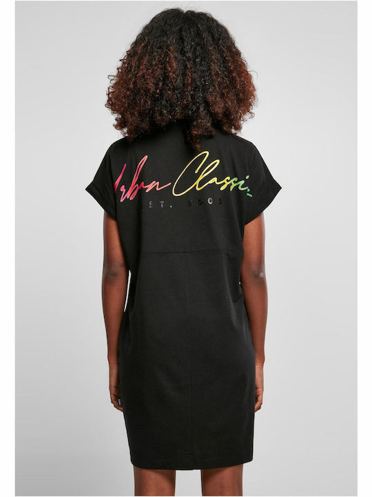 Summer Mini Athletic T-Shirt Short Sleeve Black Dress