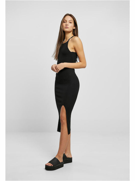 Sommer Midi Damenkleid Gestrickt Schwarze
