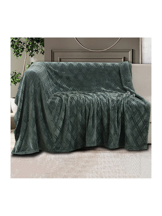 Melinen Sofa Throws 2 Seater Ollie 170x250cm Dark Aqua