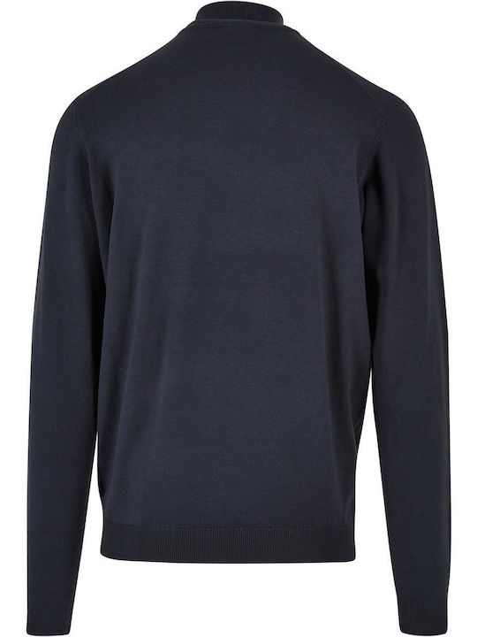 Urban Classics Men's Long Sleeve Sweater Turtleneck Navy Blue