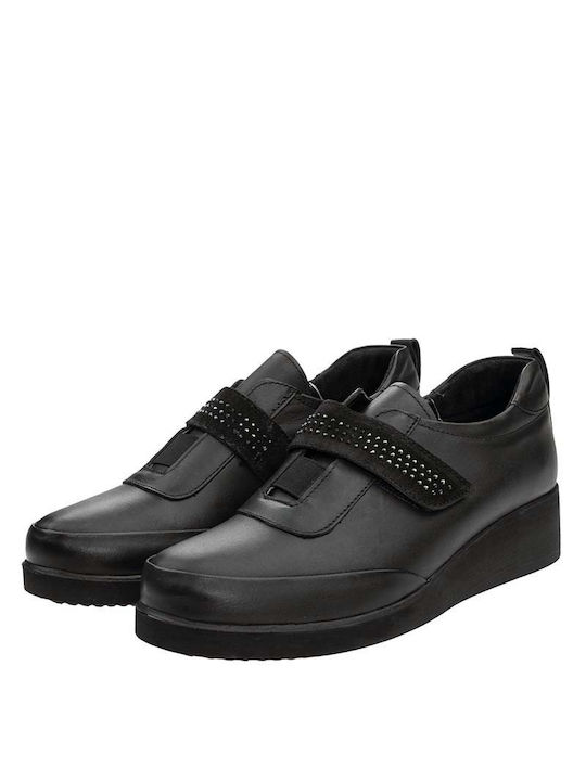 Manlisa Piele Slip-on-uri pentru femei Negru