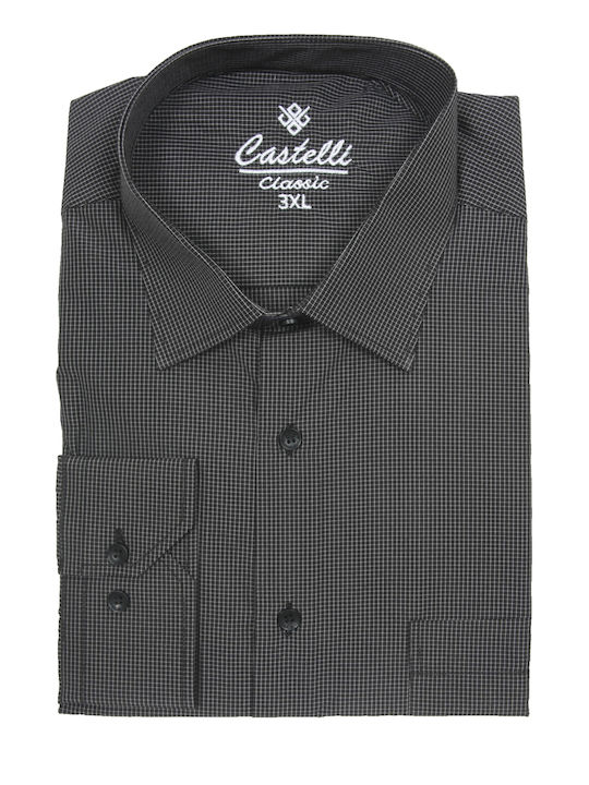 Castelli Men's Shirt Long Sleeve Checked Black