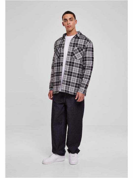 Μακρυμάνικo Overshirt Καρό Μαύρο