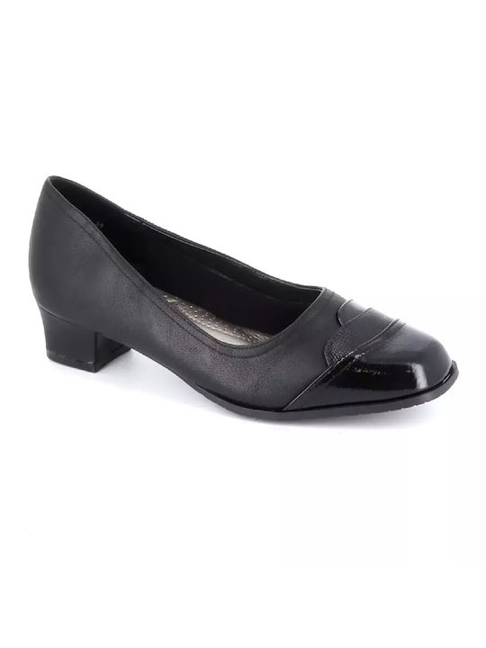 B-Soft Synthetic Leather Black Low Heels